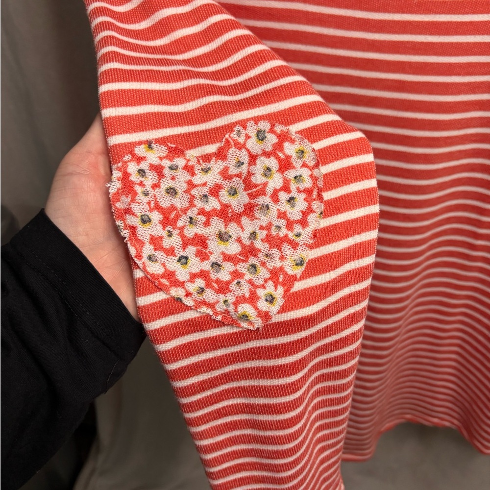 ODDY Coral Striped Floral Long Sleeve Tee - Picture 5 of 8